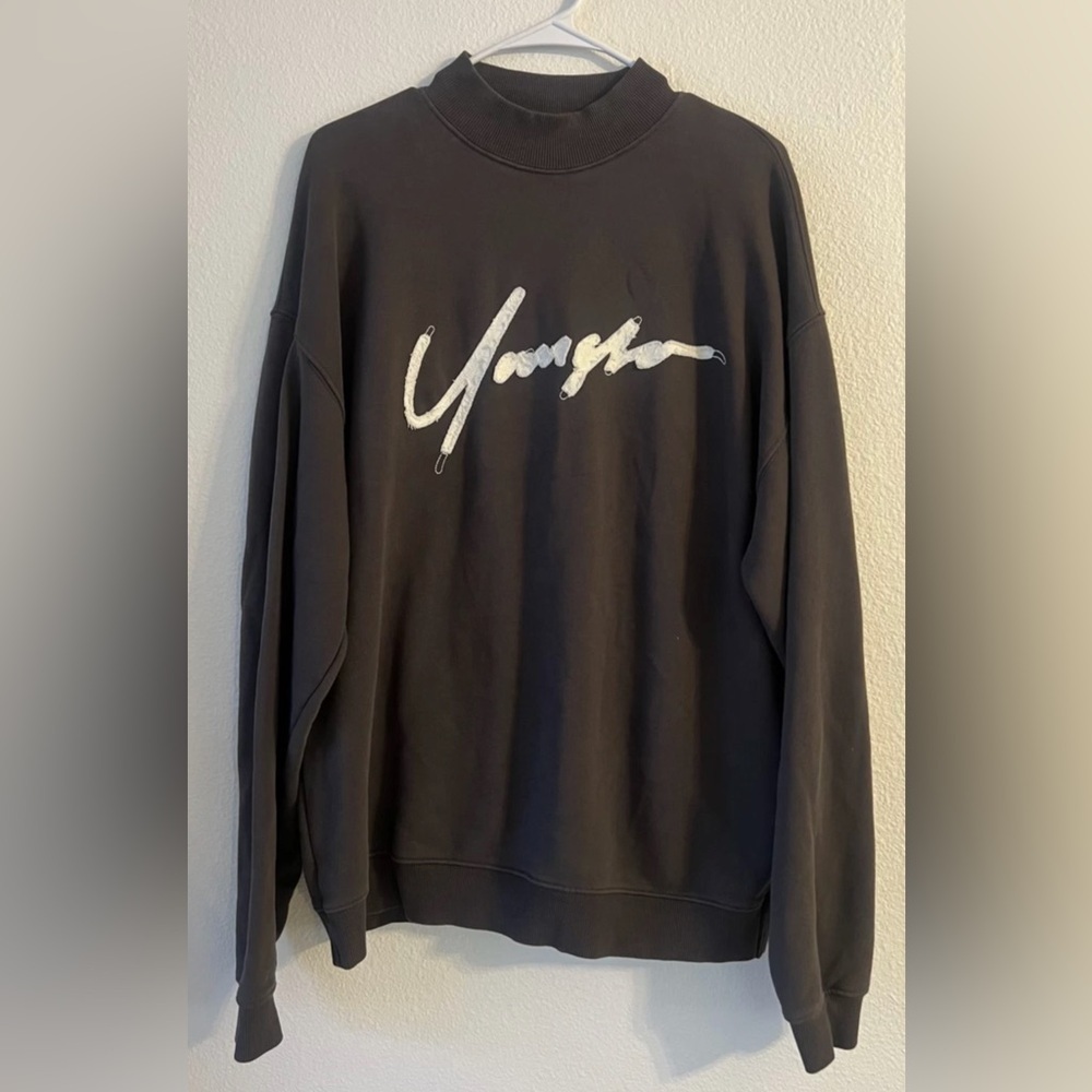 YoungLA Charcoal Sweater with White Script